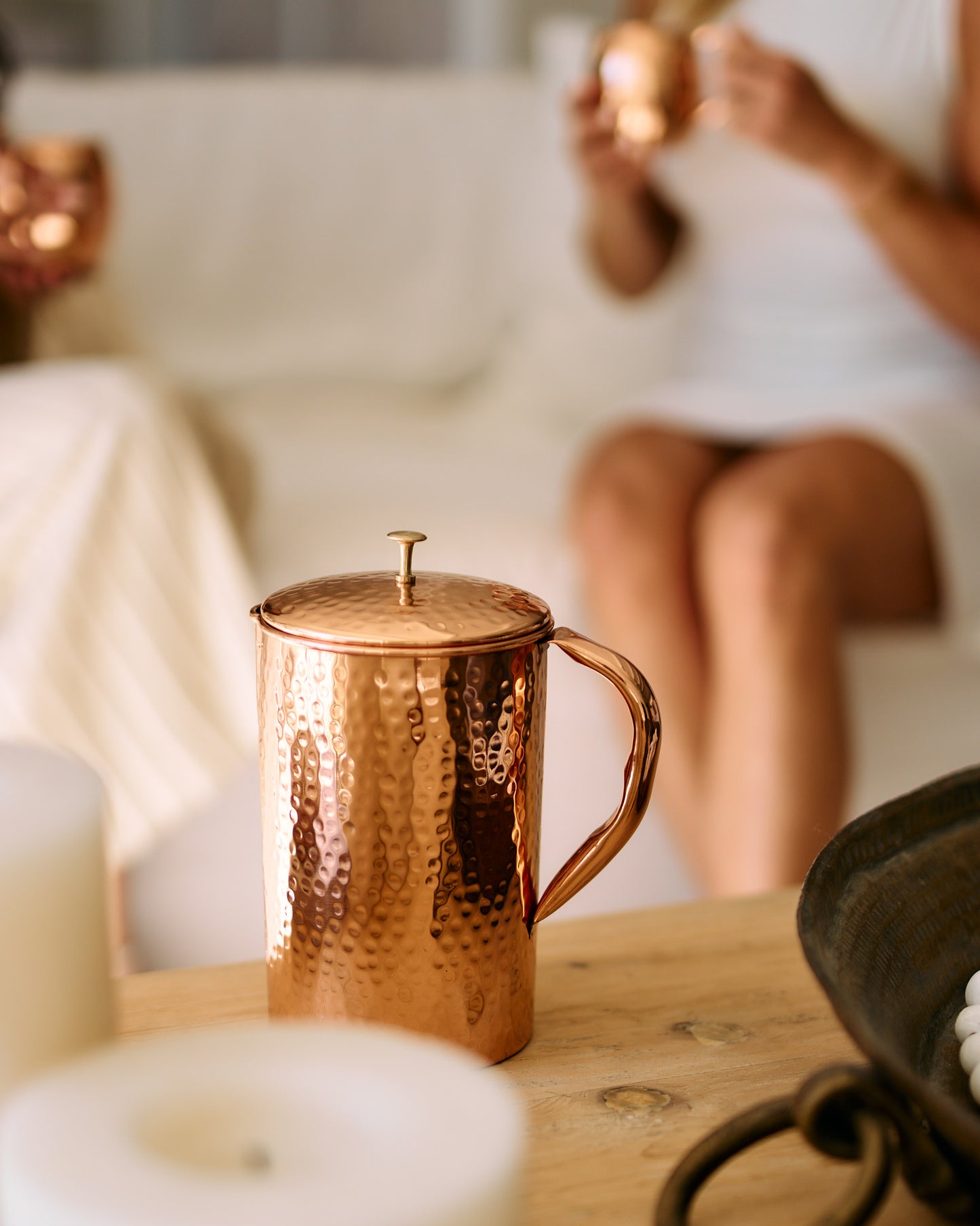 Pure Copper Jug - 2L Hammered Copper Jug - Copper Culture