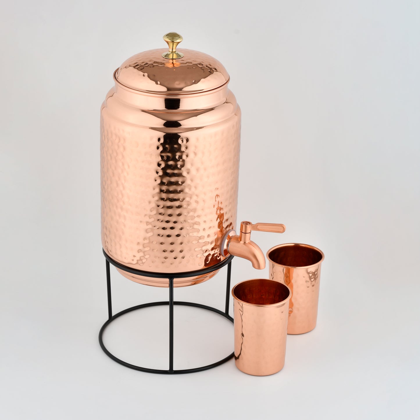 5L Pure Copper Water Dispenser with 100ml Cups & Stand