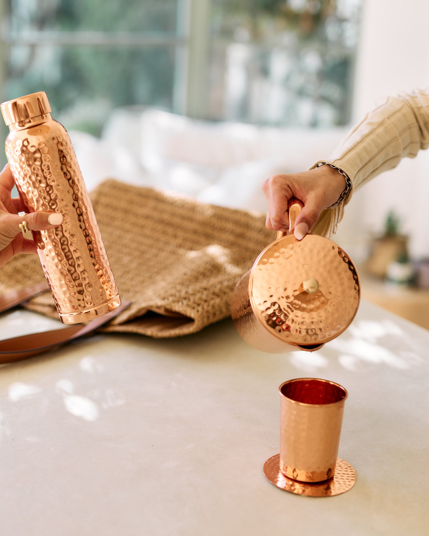 Pure Copper Jug - 2L Hammered Copper Jug - Copper Culture