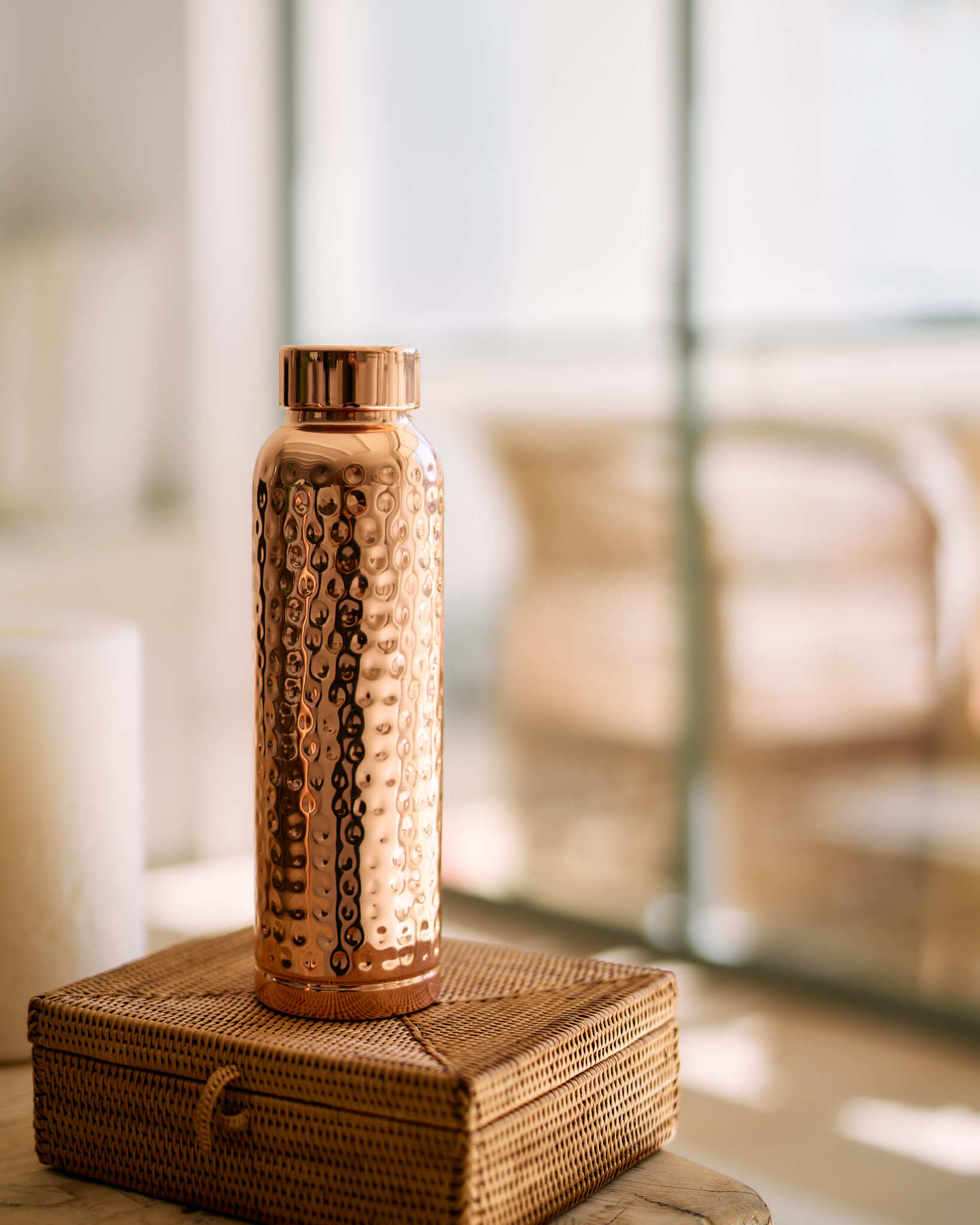 Hammered Pure Copper Water Bottle 950ml – Copper Culture