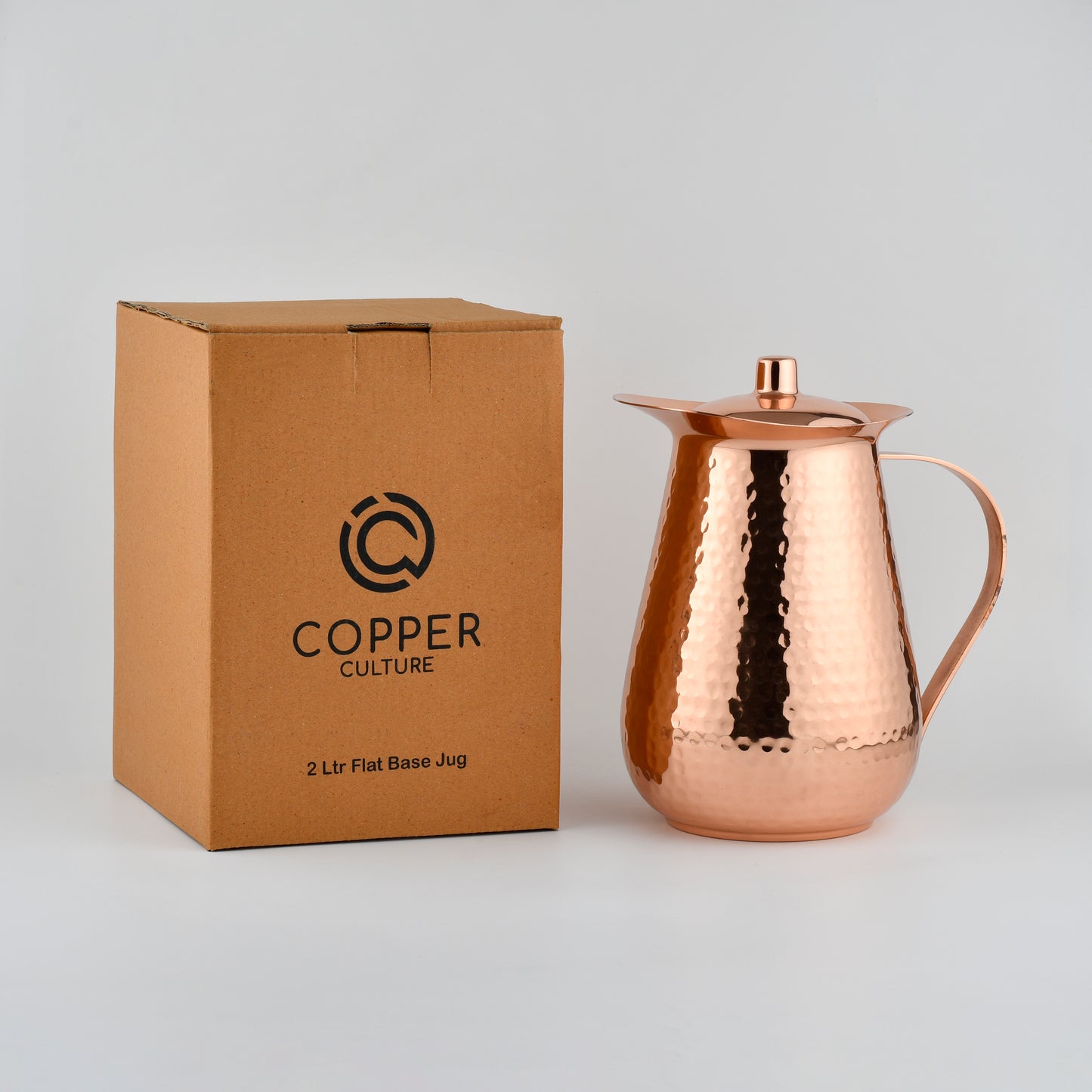Pure Copper Flat Base Jug 2L