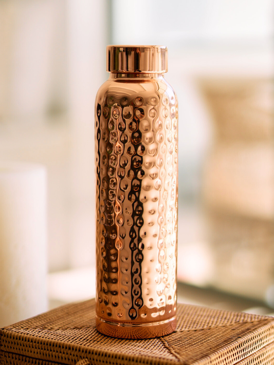 Hammered Pure Copper Water Bottle 950ml